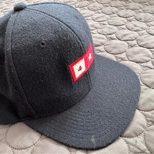 Black Cap with Red and White Patch